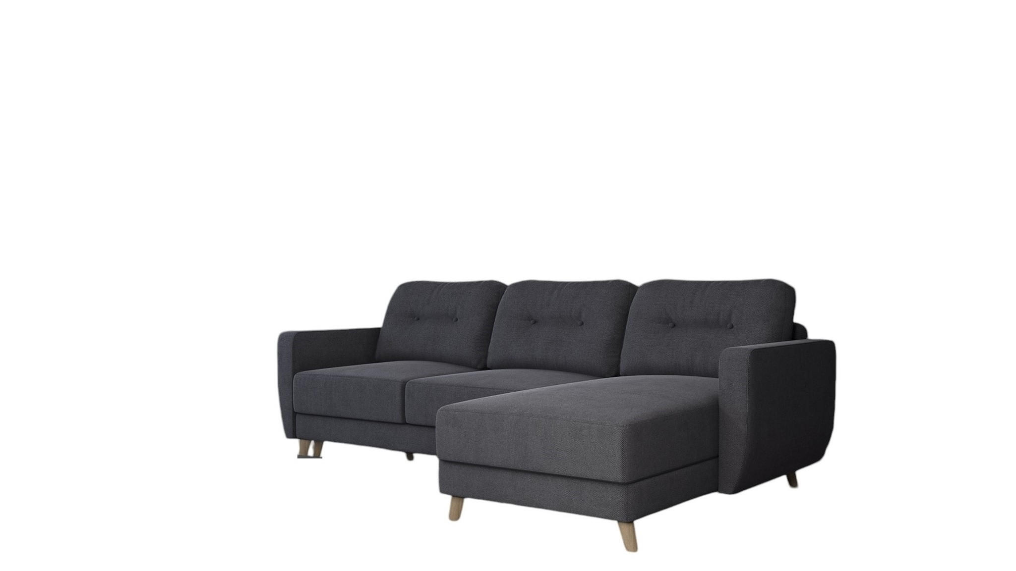 ECKSOFA Marlies In Opera Velvet - Anthrazit, Holzwerkstoff/Textil (233/140cm) - Fun Möbel