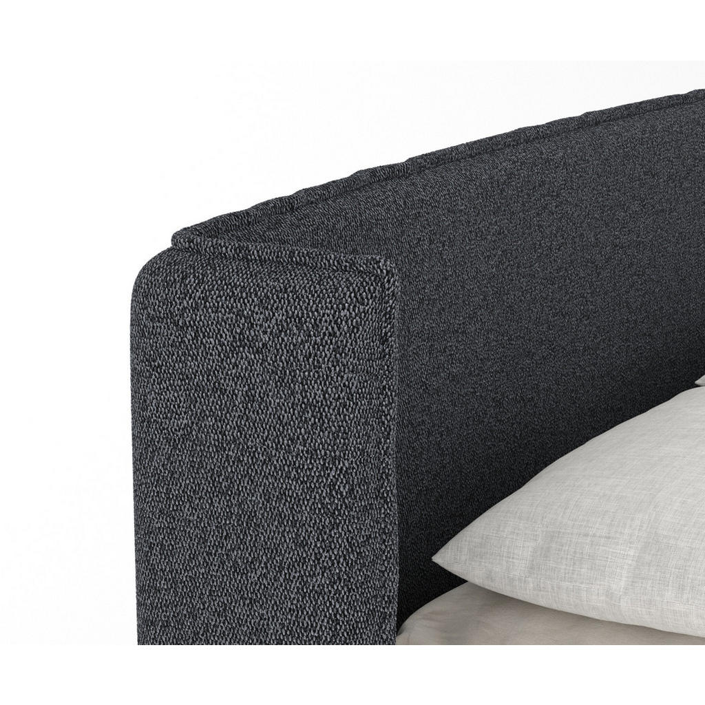 Thumbnail - Maison de Reve Boxspringbett, Schwarz, Textil, Buche, Kiefer, H2 + H3, Höhe ca. 36 cm, 140x200 cm, FSC 100%, Made in EU,...