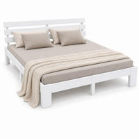 BETT Weiß Massivholz mit Lattenrost 160x200 cm - Weiß, Holz - Relaxdays