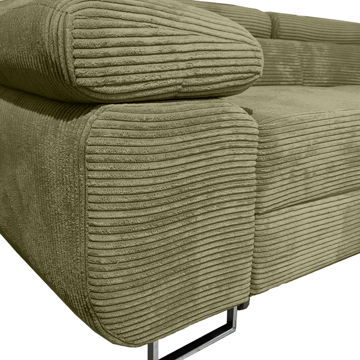 ECKSOFA Warton mit Schlaffunktion, Olive - Olivgrün, Textil (275/202cm) - Fedve