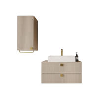 BADMÖBEL-SET Gariano IV - Sandfarben/Goldfarben, Holzwerkstoff/Kunststoff (80/42/46cm) - MIRJAN24