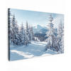 LEINWANDBILD Winterlandschaft - Natur - Berge - Bäume - Schnee 90x60 cm - Hellblau, Textil (90/60cm) - MuchoWow