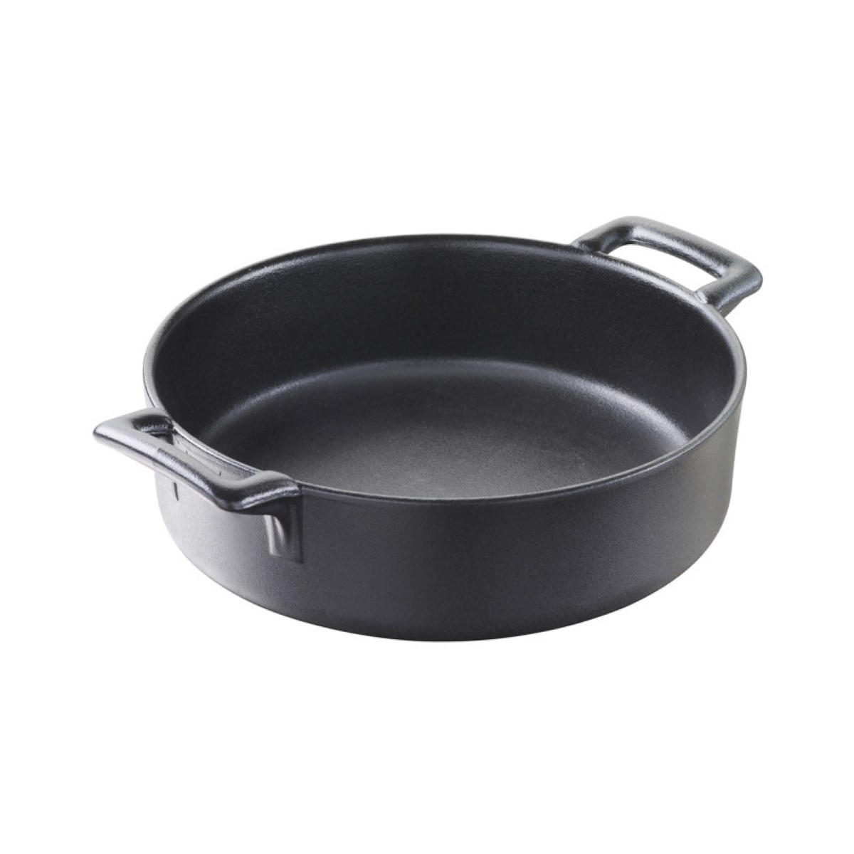 AUFLAUFFORM 100 cl RUND Gusseisenoptik - Schwarz, Keramik (18.5/18.5/5.5cm) - Revol Porcelaine France