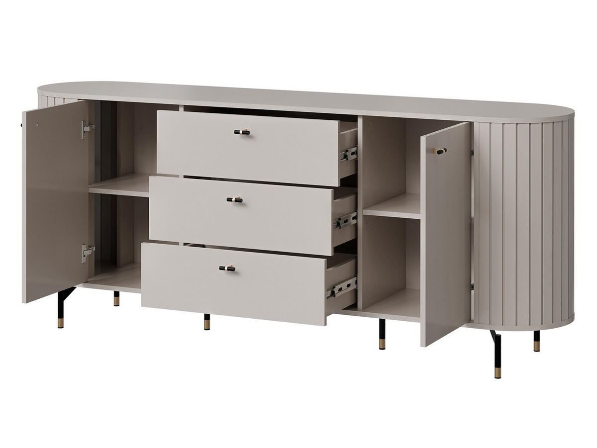 SIDEBOARD Zante 190 2D3S 04 - Kaschmir/Goldfarben, Holzwerkstoff/Metall (191/81/40cm) - MIRJAN24