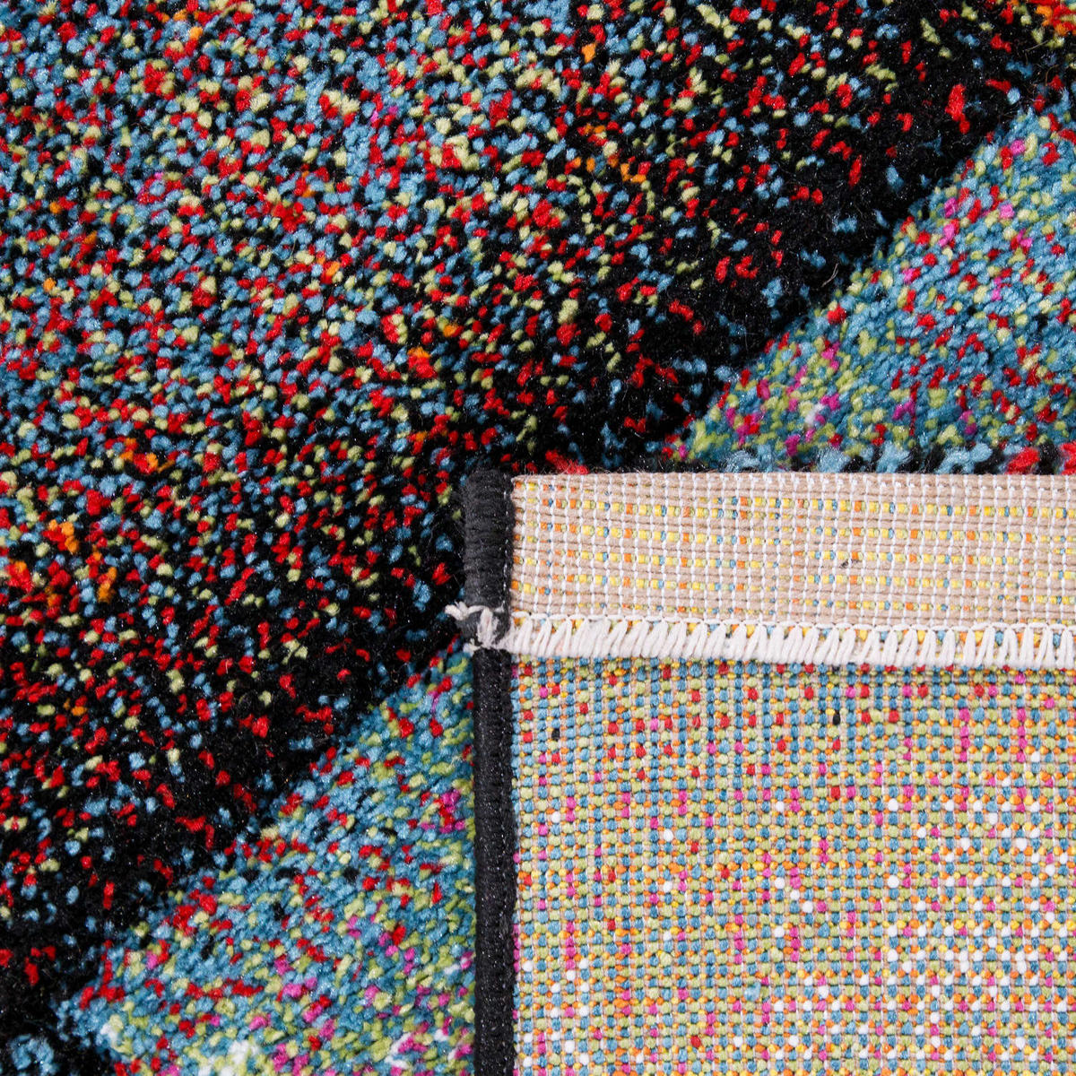 KURZFLORTEPPICH, kariert, aus Polypropylen, Florhöhe 12 mm, Mehrfarbig, 160 x 230 cm - Multicolor, Textil (160/230cm) - KADIMA DESIGN