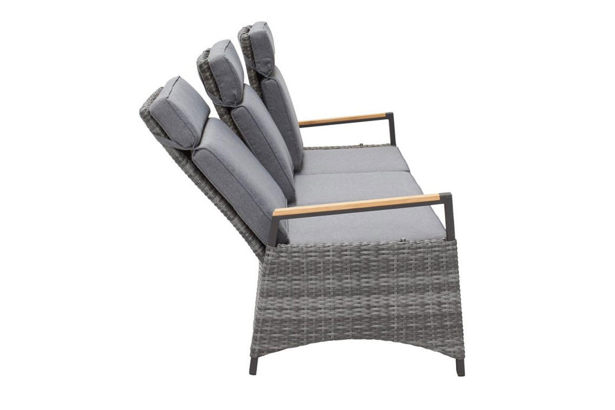 GARTENSOFA 205x105x89 cm, Kunststoff, grau - Grau, Metall (205/105/89cm) - dasmöbelwerk