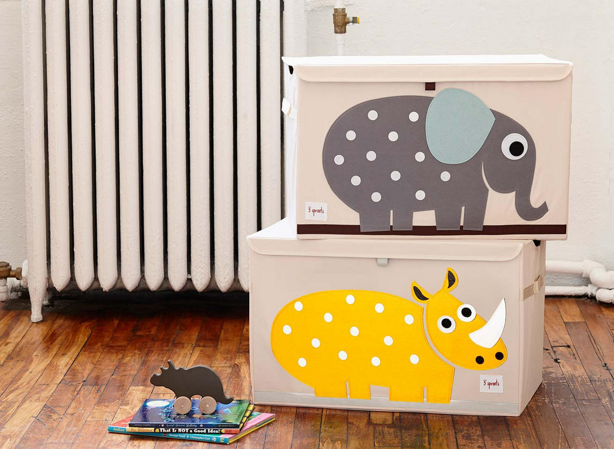 AUFBEWAHRUNGSKISTE Nashorn 38x61x37cm - Naturfarben, Textil (61/37cm) - 3Sprouts