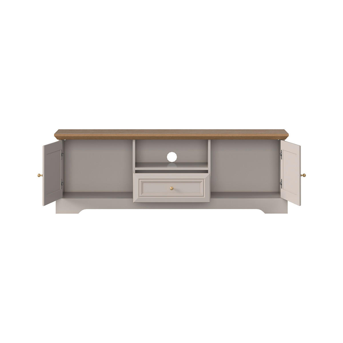 TV-MÖBEL Dulci Kaschmir und Holz - Beige, Holzwerkstoff (154.7/53.1/46.2cm) - Petits-meubles