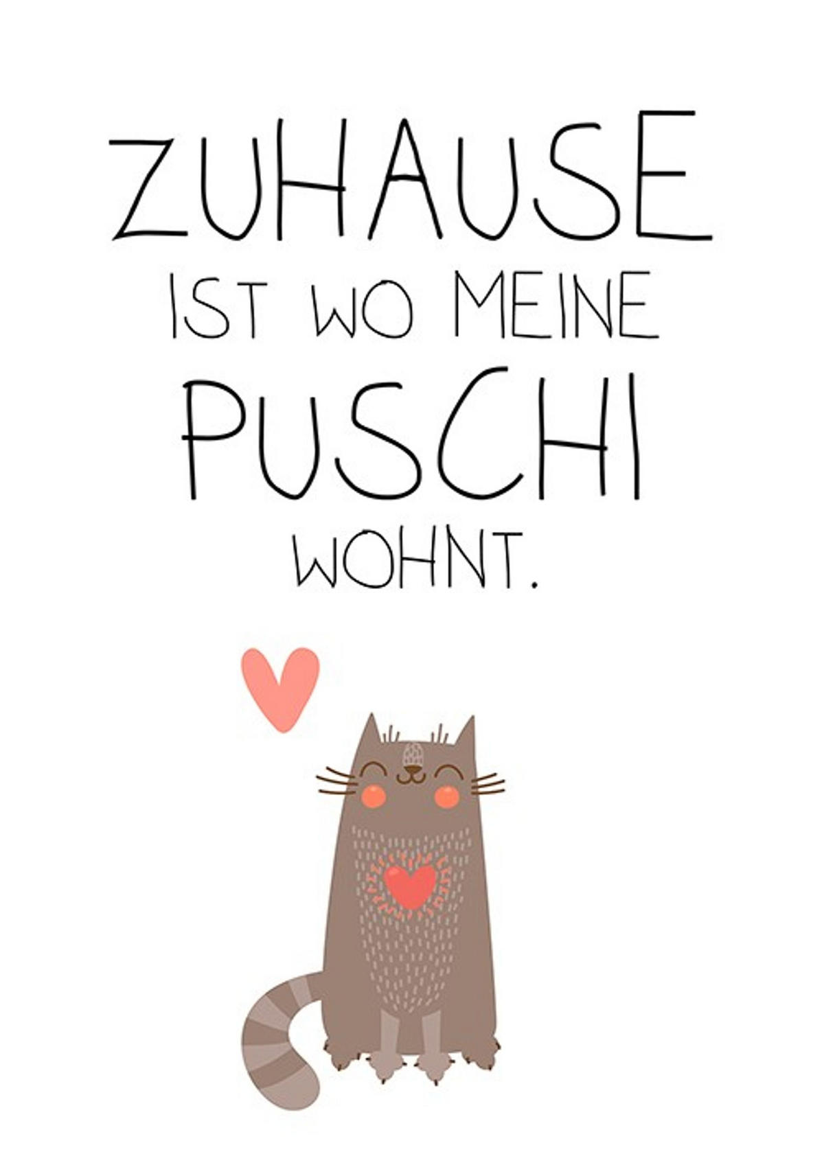 POSTER DIN A4 21x29,7 cm Katze Spruch Skandi - Braun, Papier (21/29.7/2cm) - artissimo