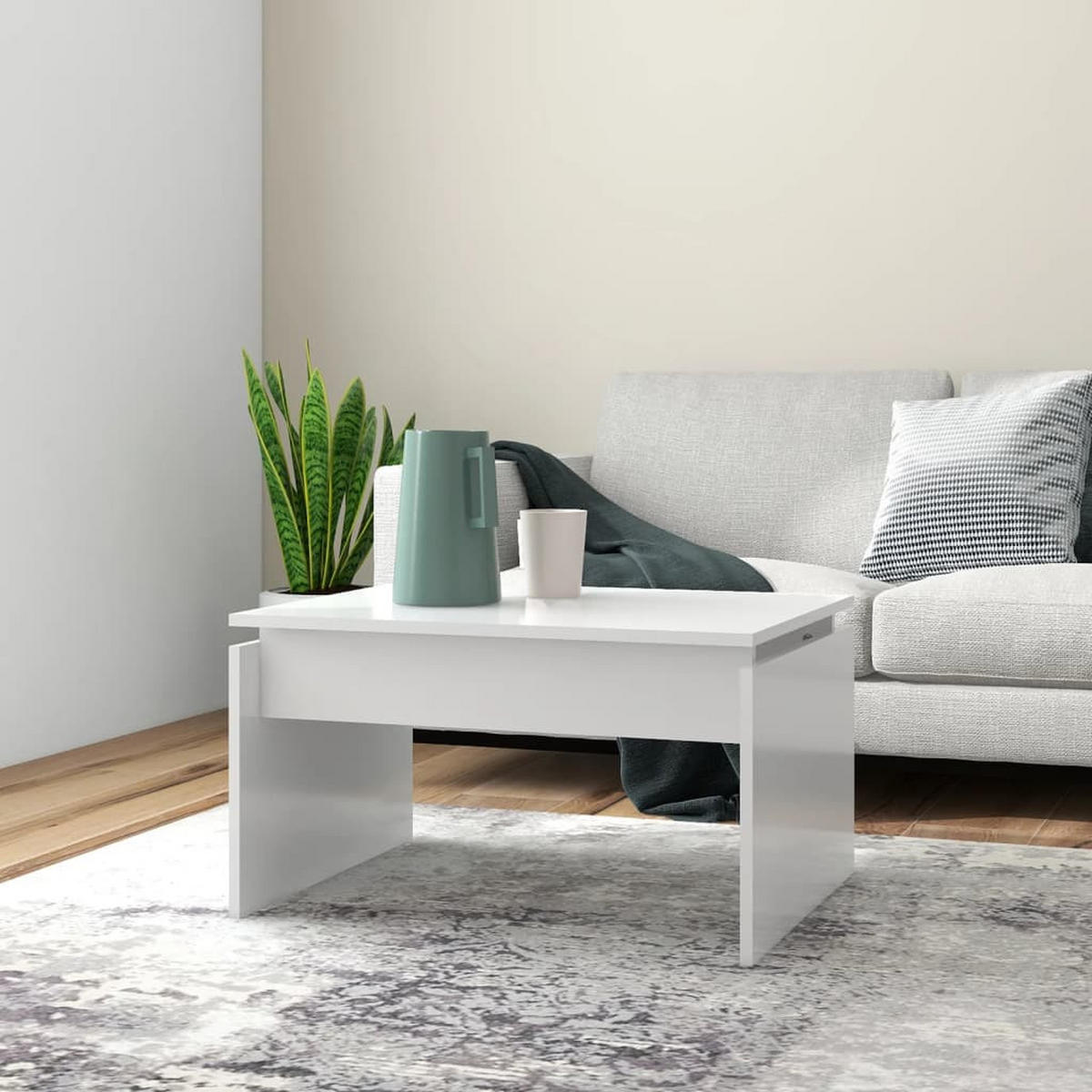 COUCHTISCH Weiß 68x50x38 cm Holzwerkstoff - Weiß, Holzwerkstoff (68/50/38cm) - furnicato