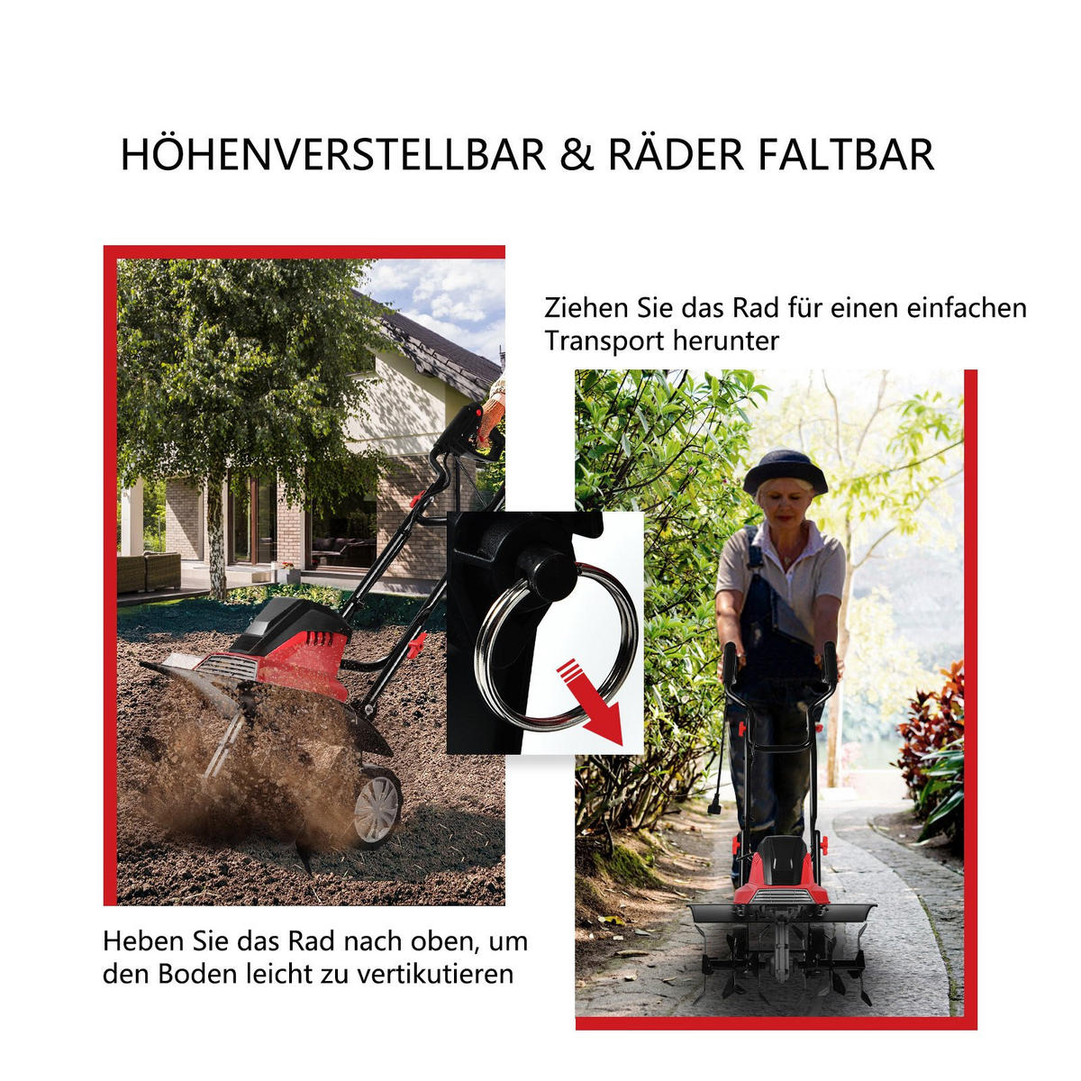 GRUBBERFRÄSEN Rot - Rot, Metall (400/45.5/104.5cm) - COSTWAY