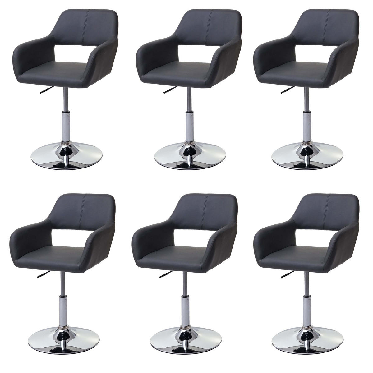 ESSZIMMERSTUHL Grau, Silber 6er-Set - Silberfarben/Grau, Textil (58/89/55cm) - MCW