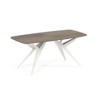 ESSTISCH AXIS - Sandfarben/Kaschmir, Holzwerkstoff/Metall (90/180/76cm) - Meblini