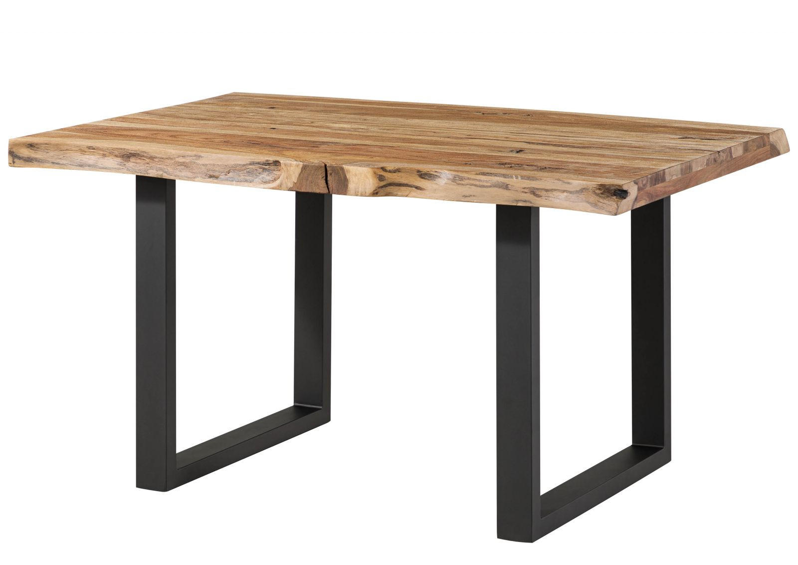 BAUMTISCH Sheesham 160x90x77 natur sandgestrahlt / U-Beine anthrazit matt FREEFORM 5 - Anthrazit/Naturfarben, Holz (160/90/77cm) - Massivmoebel24
