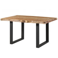 BAUMTISCH Sheesham 140x90x77 natur sandgestrahlt / U-Beine anthrazit matt FREEFORM 5 - Anthrazit/Naturfarben, Holz (140/90/77cm) - Massivmoebel24