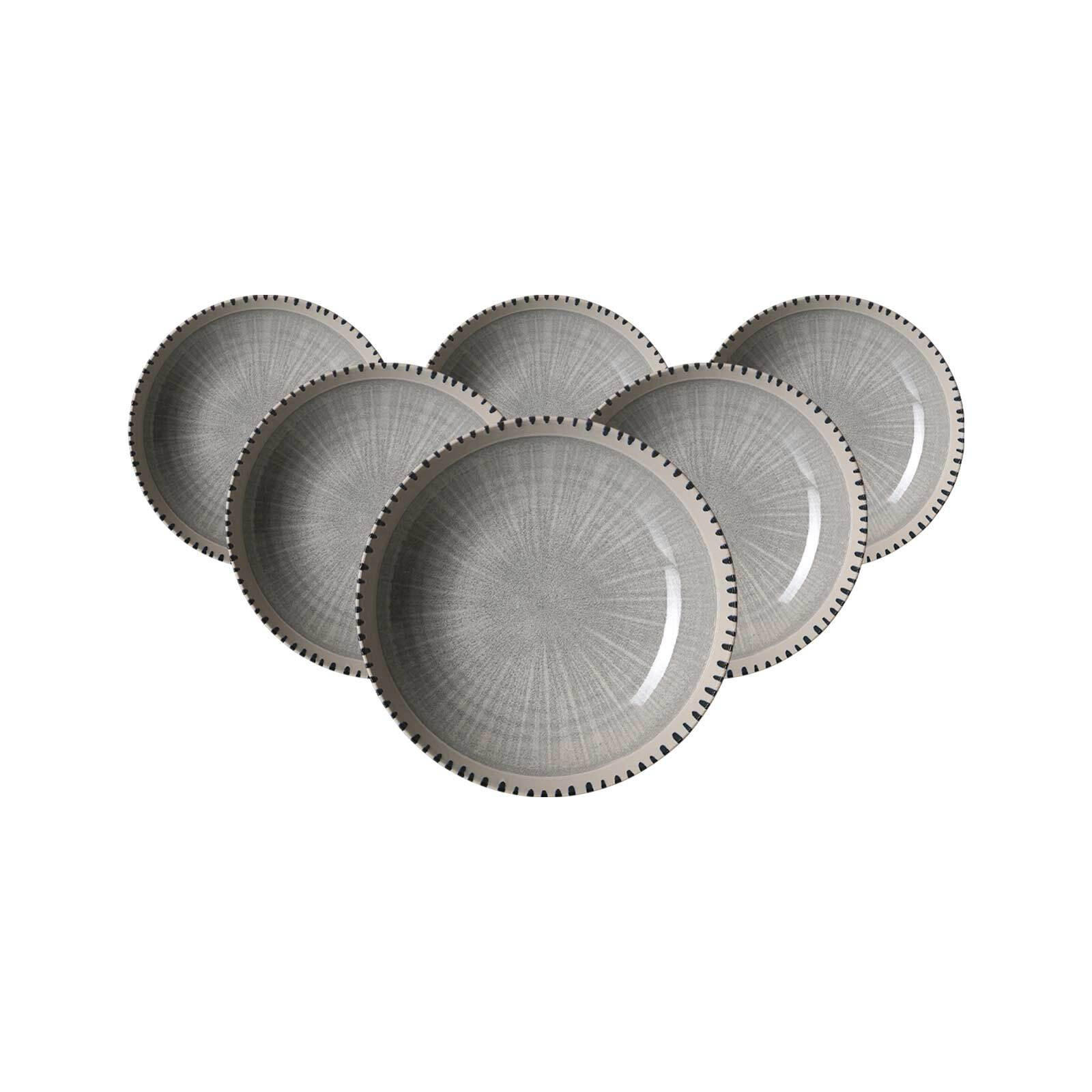 SUPPENTELLER Natura Grau ø 21 cm 6er Set - Grau, Keramik (21cm) - Ritzenhoff Breker