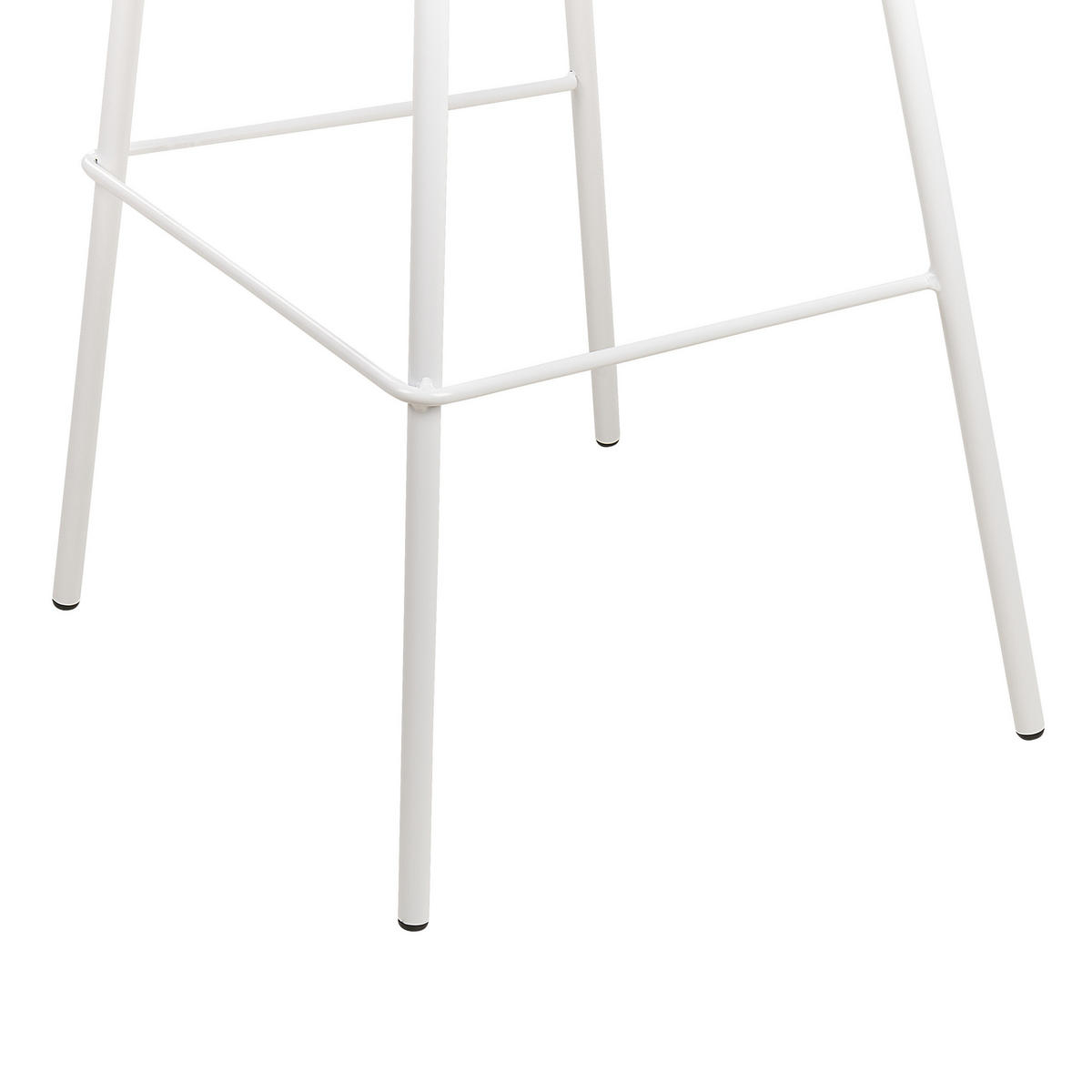 BARHOCKER 4er-Set Kunststoff Weiß Mora - Weiß, Kunststoff/Metall (48/90/35cm) - Beliani