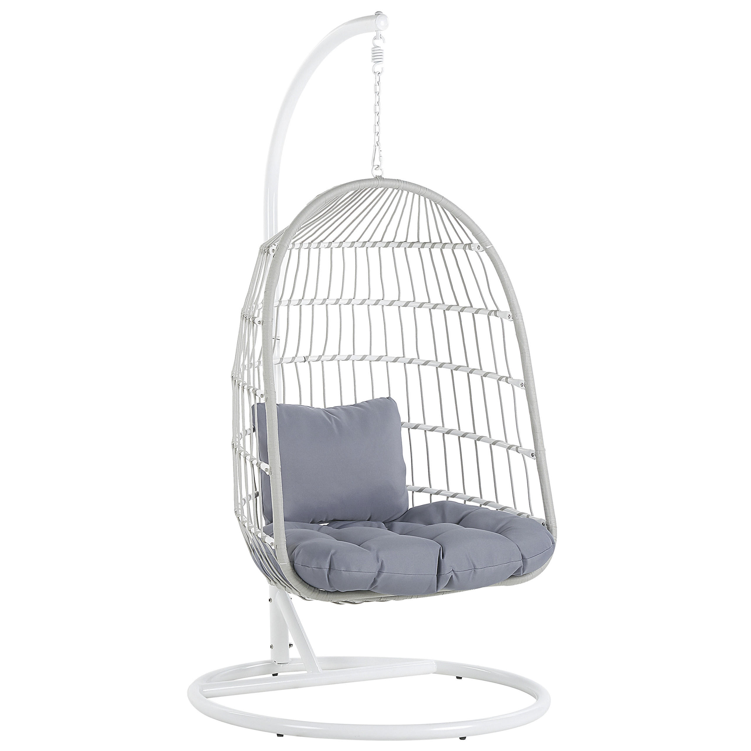VISEĆA FOTELJA s postoljem pleteno uže bijeli 102 cm Allera - bijela, tekstil (102/199/102cm) - Beliani