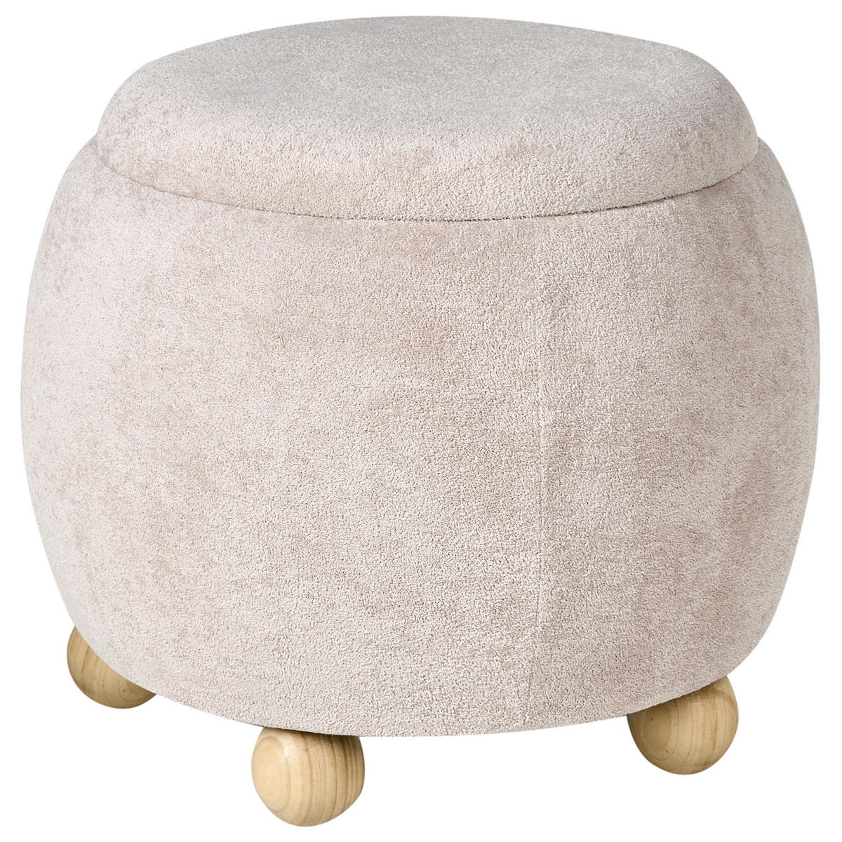 POUF mit Stauraum Bouclé Hellbeige Annabella - Beige, Textil (40/42/40cm) - Beliani