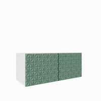 TV-SCHRANK Cali 100 cm, zweitürig, weiß, grün - Weiß/Olivgrün, Kunststoff (100/40/41cm) - Margaret Hadas24