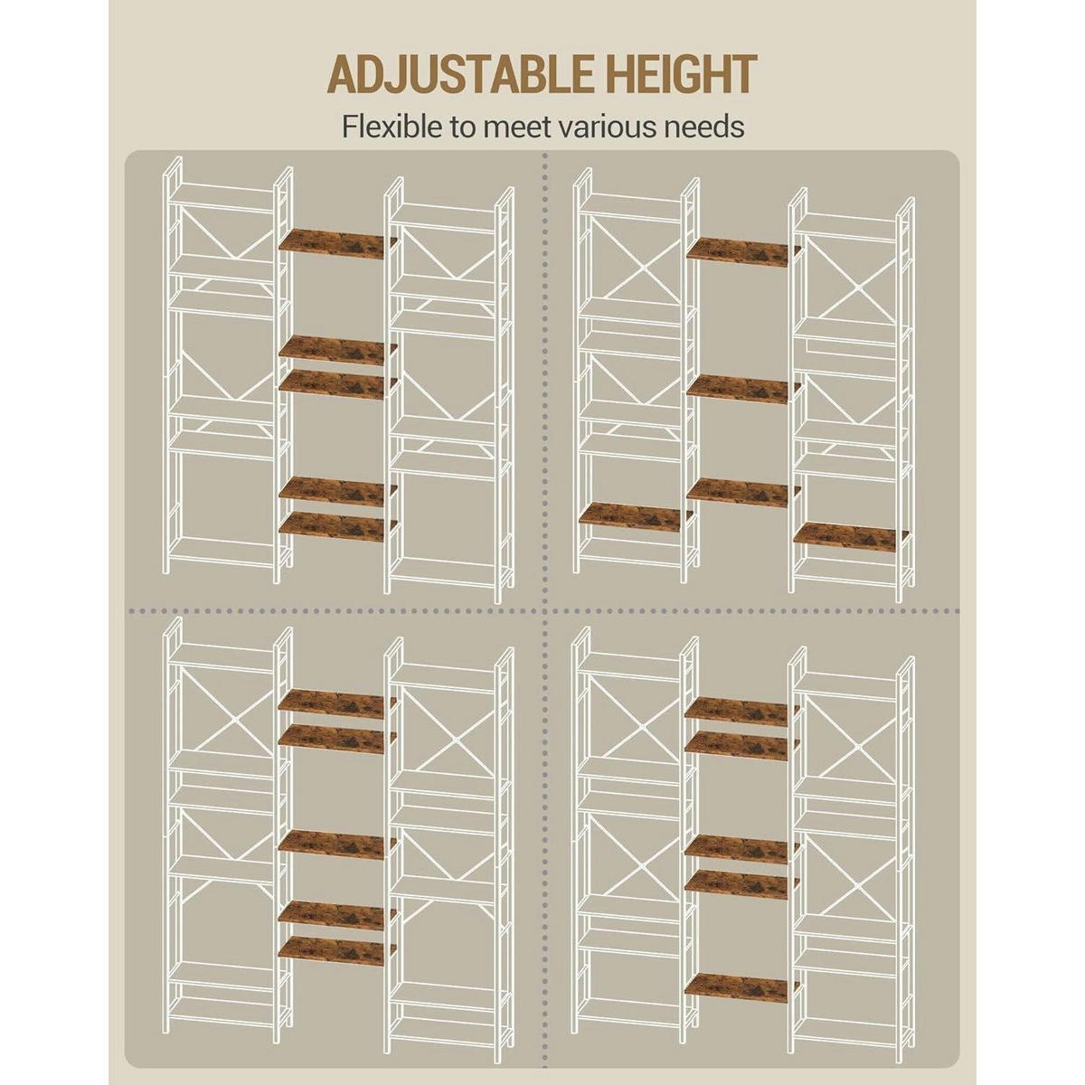 BÜCHERREGAL 7 Etagen Braun-Schwarz 24 x 152 x 217 cm - Braun, Holzwerkstoff (152/217/24cm)