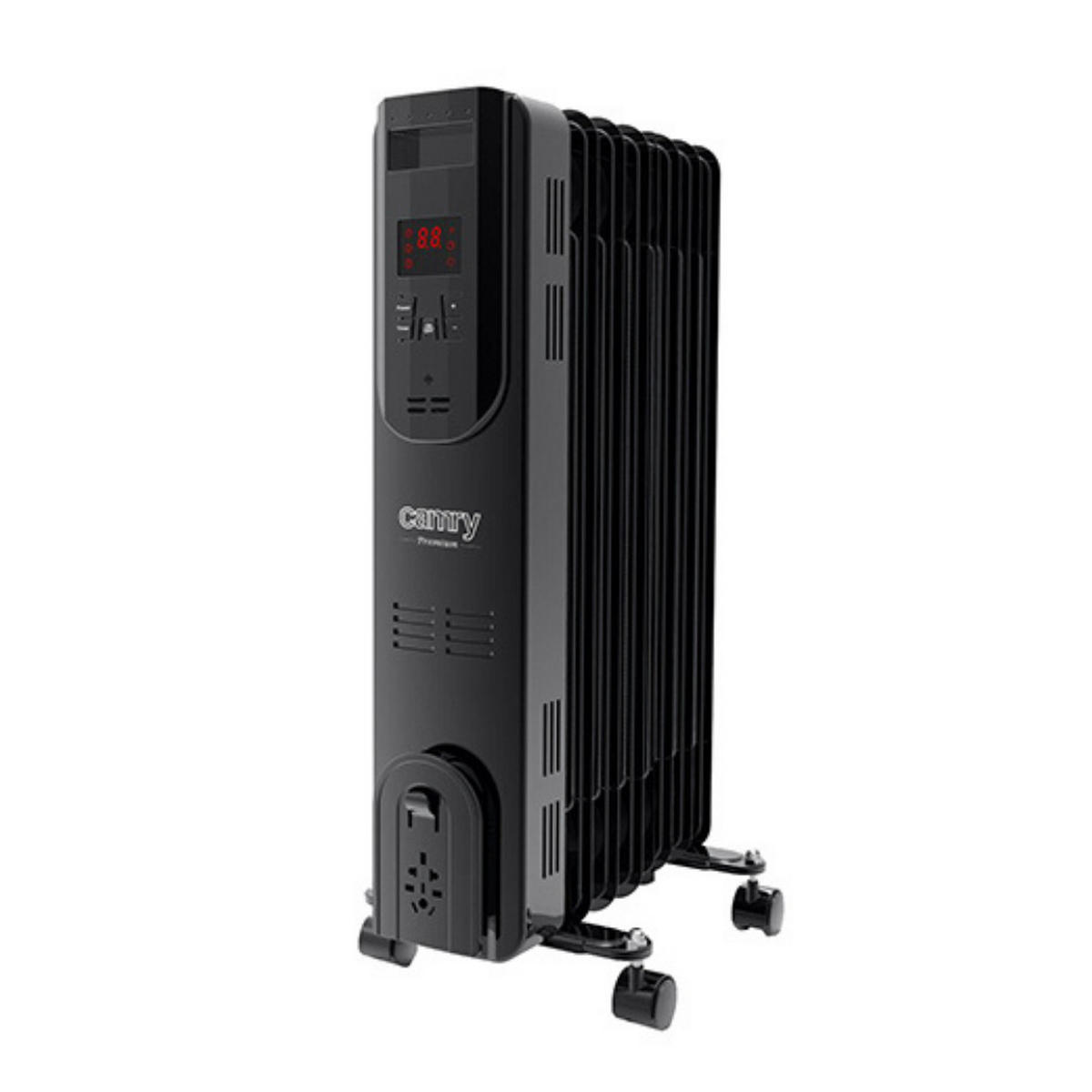 ÖLRADIATOR CR7812 Schwarz 1500W - Schwarz, Kunststoff/Metall (33/59.5/24cm) - camry