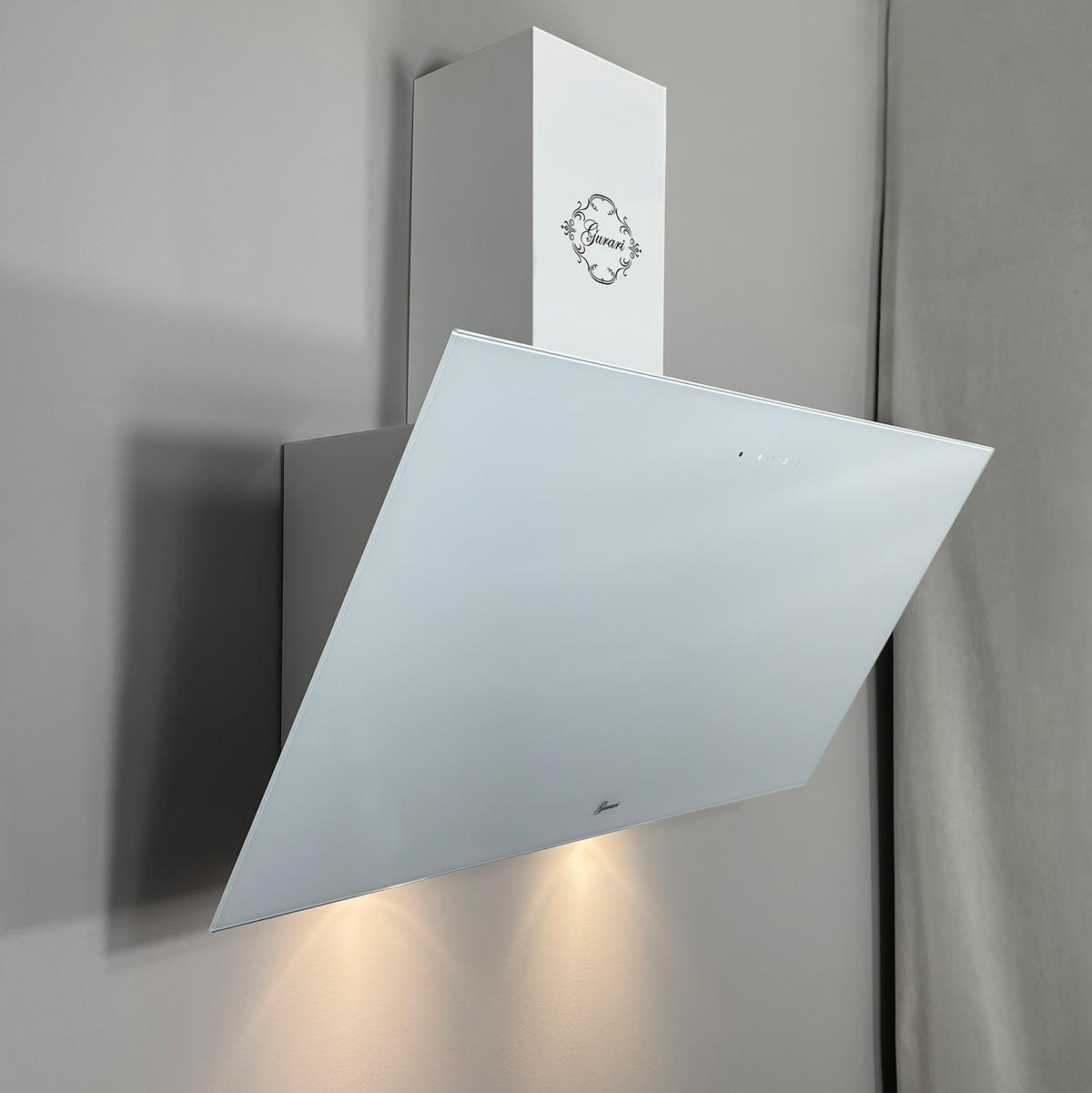 DUNSTABZUGSHAUBE GCH D 286 WH 8 PRIME + Umluftset, 80 cm Weißglas - Weiß, Glas/Metall (80/38.5/38cm) - Gurari