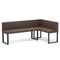 ECKBANK rechts SANA U Webstoff glatt, 142/196 cm Braun - Braun, Textil/Metall (142/196cm) - Idohome