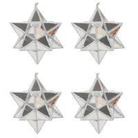 WEIHNACHTSKUGELN Sterne 4er-Set Ø 7,5 cm - Silberfarben, Kunststoff (7.5/7.5/7.5cm)