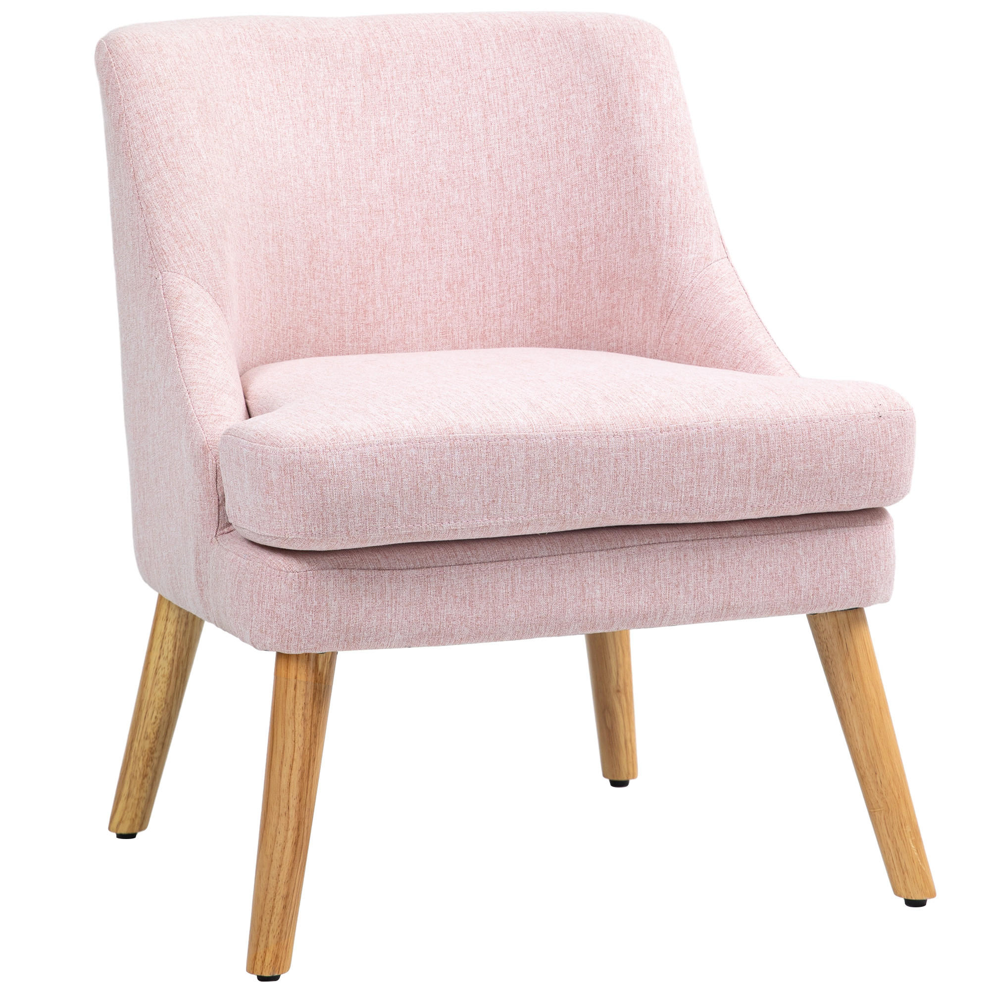 SESSEL mit Holzbeine, Rosa - Rosa, Textil (63/79.5/69cm) - HOMCOM