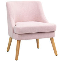 SESSEL Loungesessel mit Leinenoptik, Armlehne, Gepolstert Relaxsessel Rosa - Rosa, Textil (69/79.5/63cm) - HOMCOM