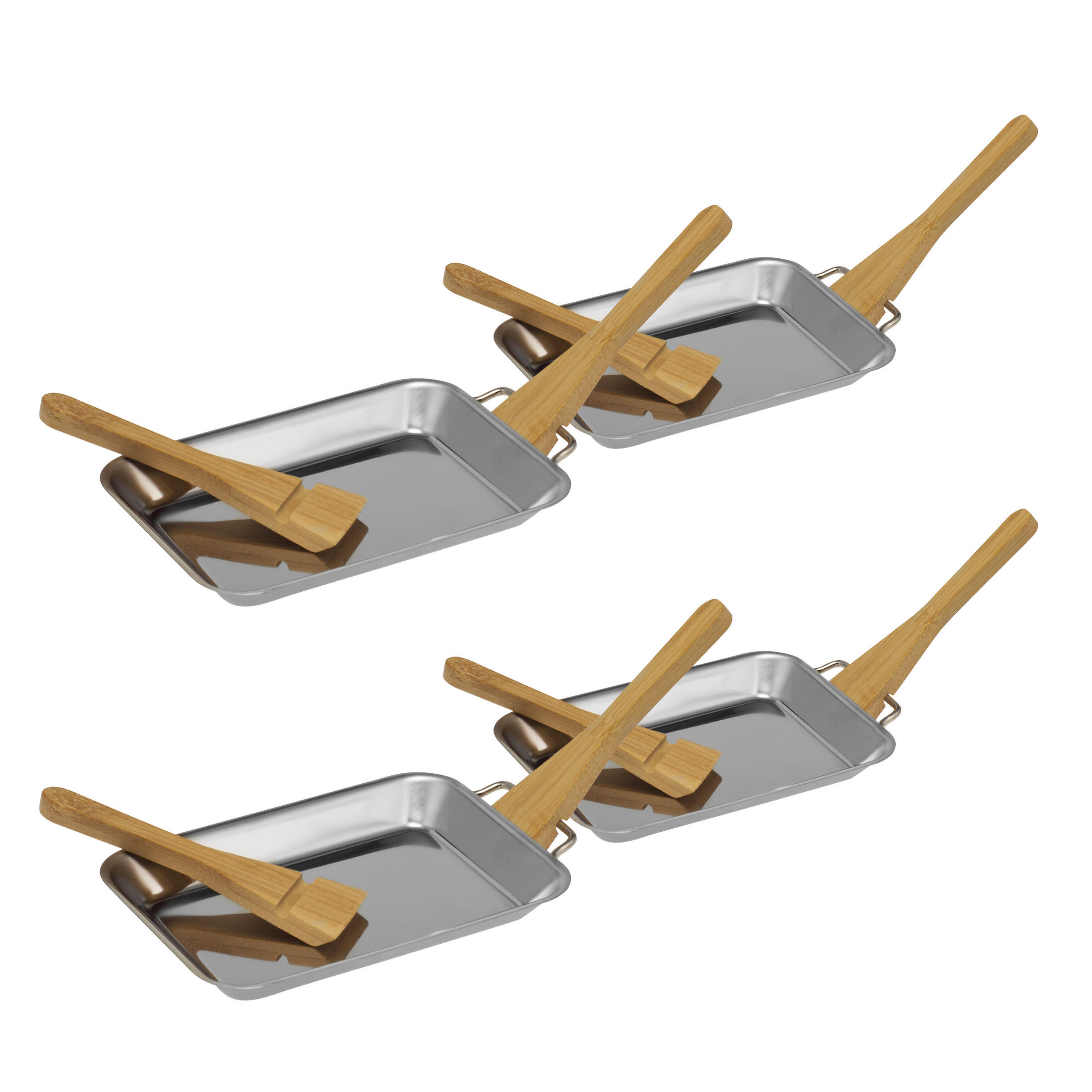 GRILLPFANNE 4er-Set, Edelstahl - Edelstahlfarben, Metall (13/2.5/19.5cm) - bremermann