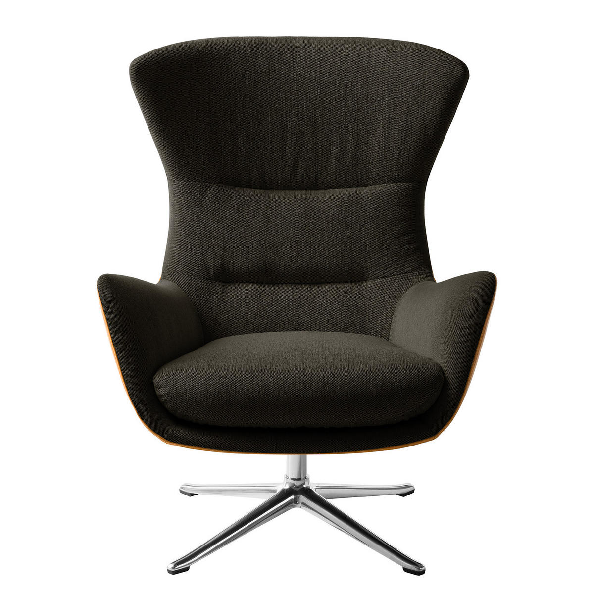 SESSEL mit Kreuzfuß - Chromfarben/Schwarz, Textil/Metall (84/99/96cm) - home24