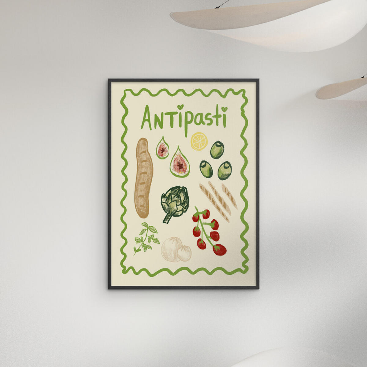 POSTER mit Rahmen Studio Dolci - Antipasti - Multicolor/Schwarz, Holz/Papier (70/100cm) - Poster&Frame