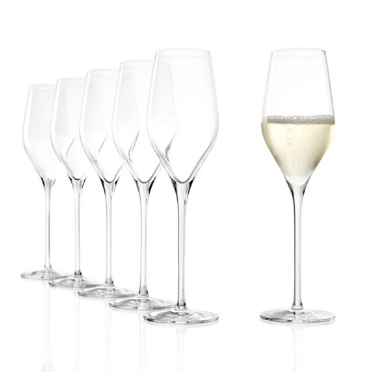 WEISSWEINKELCH Exquisit Royal Champagnerkelche/e Set 12 tlg - Transparent, Glas (0.42L) - Stölzle