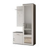 GARDEROBENSCHRANK Magnola Grau Weiß 100/180,5/35 cm – Modern, mit Spiegel und viel Stauraum - Weiß/Grau, Holzwerkstoff/Kunststoff (100/180.5/35cm) - AX Living