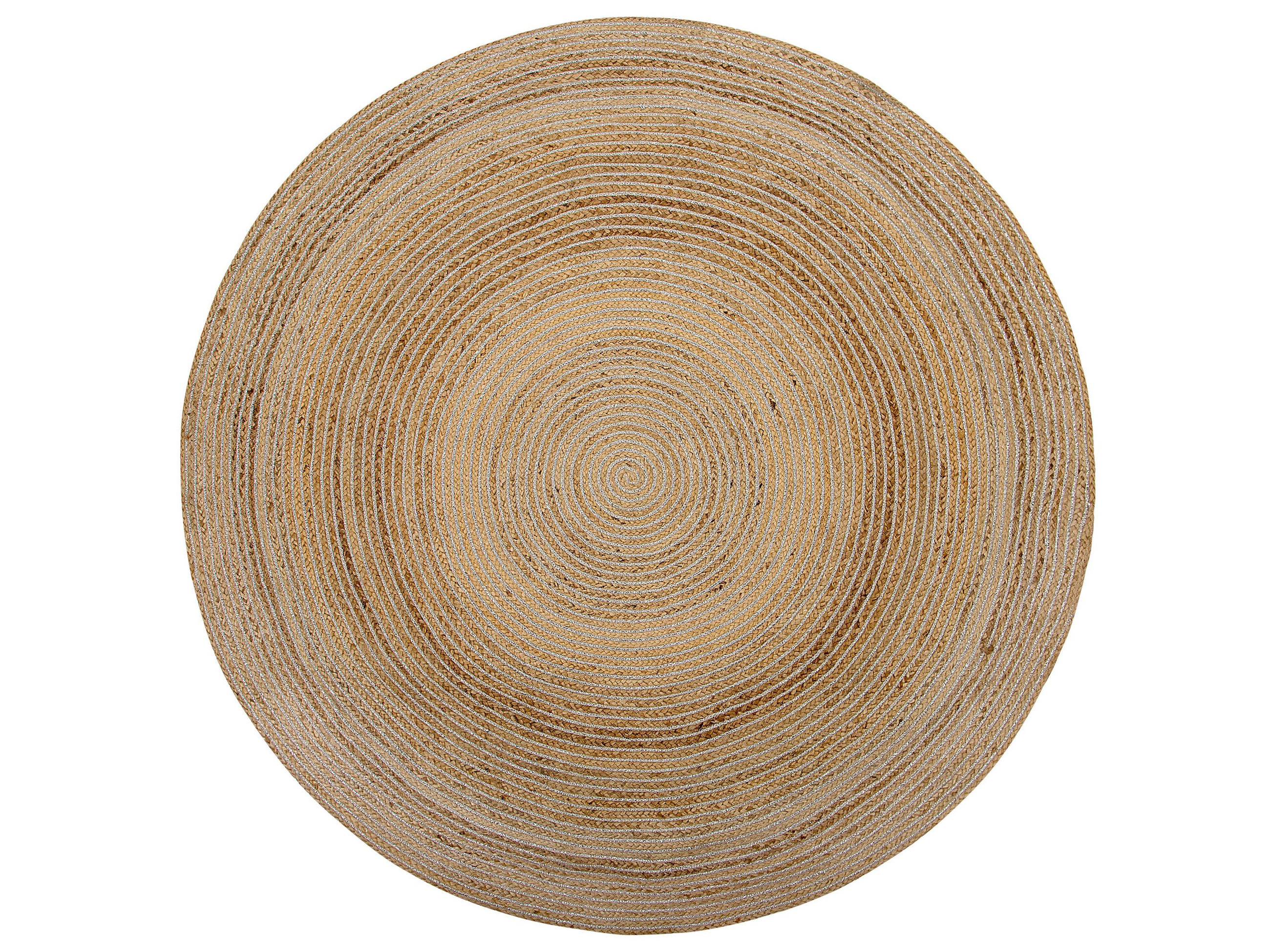 TEPPICH geflochten Akbelen 140/140 cm - Beige, Naturmaterialen (140/140cm) - Beliani