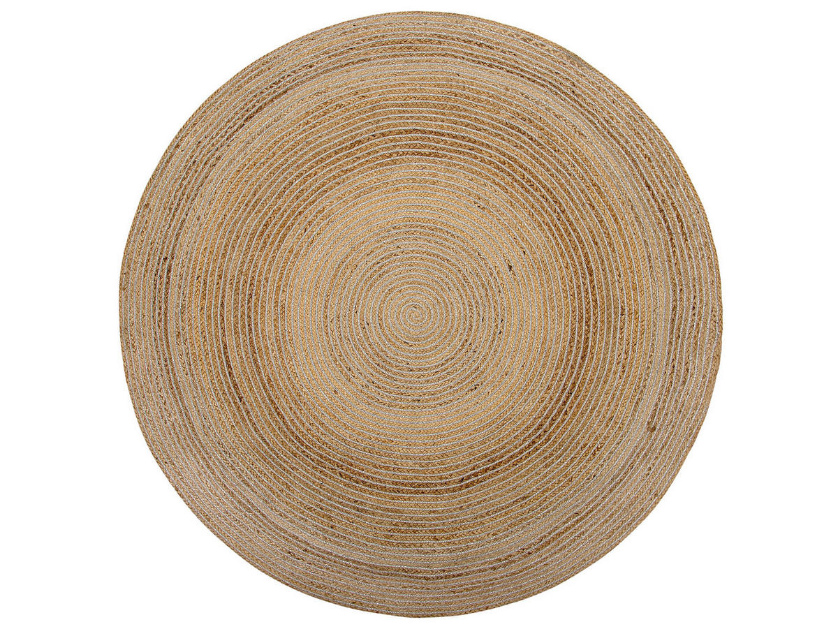 TEPPICH geflochten Akbelen 140/140 cm - Beige, Naturmaterialen (140/140cm) - Beliani