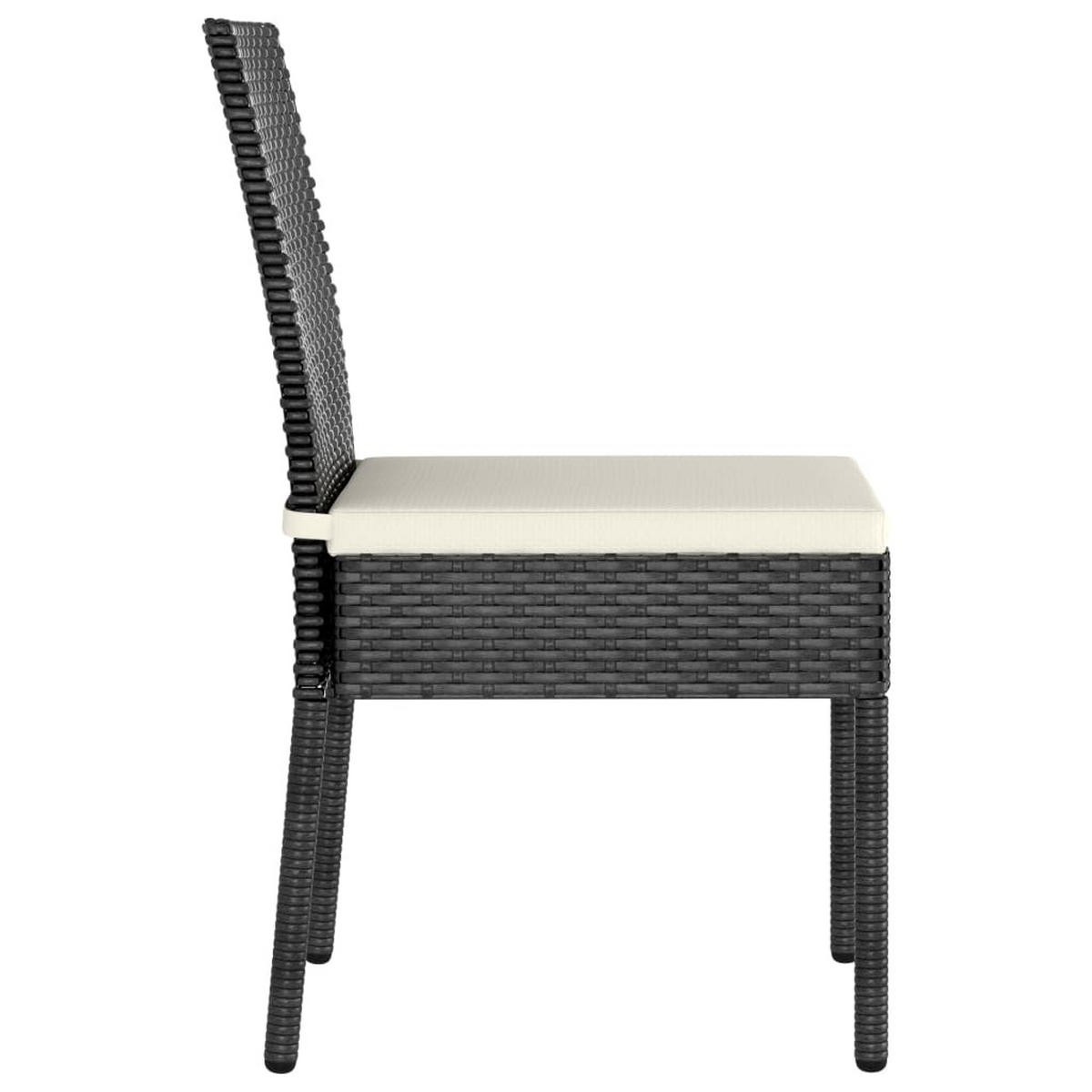 GARTEN-ESSSTÜHLE 2 Stk. Poly Rattan Schwarz - Schwarz, Kunststoff (44/88/44cm) - furnicato