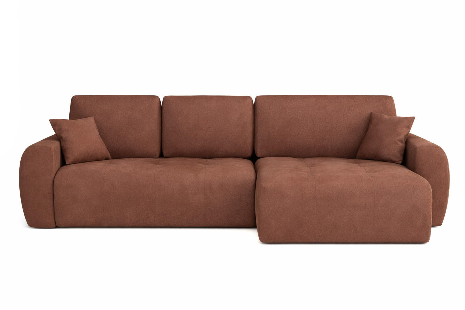 ECKSOFA Mit Schlaffunktion Und Bettkasten L-Form Ivo L, Veloursstoff Salvador, Dunkelbraun, Rechts - Dunkelbraun, Holz (250/142cm) - Kaiser Möbel