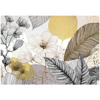 FOTOTAPETE Blumen Blätter Gelb 300x210 cm - Multicolor, Papier (300/210cm) - Wallarena