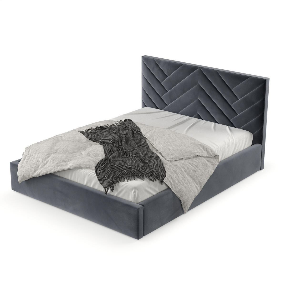 POLSTERBETT Arco 160/200 cm Dunkelgrau im Kronos Stoff - Dunkelgrau/Schwarz, Holz/Holzwerkstoff (160/200cm) - AltaBeds