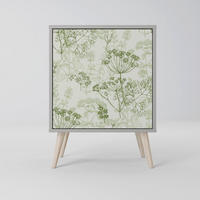SIDEBOARD FENNEL BALDACHIN, Grau, 57,5x42x77,5 cm, Schräge Buchenholzfüße - Buchefarben/Multicolor, Holzwerkstoff/Buchenholz (57.5/77.5/42cm) - SpaceRebels