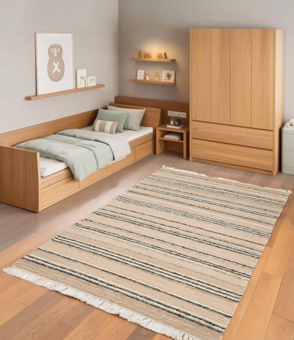 TEPPICH handgefertigt Naturmaterialien beige - Beige, Textil (160/230cm) - AFK Living