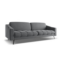 4-SITZER-SOFA Samt Stoff Grau - Dunkelgrau/Schwarz, Textil/Metall (238/80/95cm) - Makamii