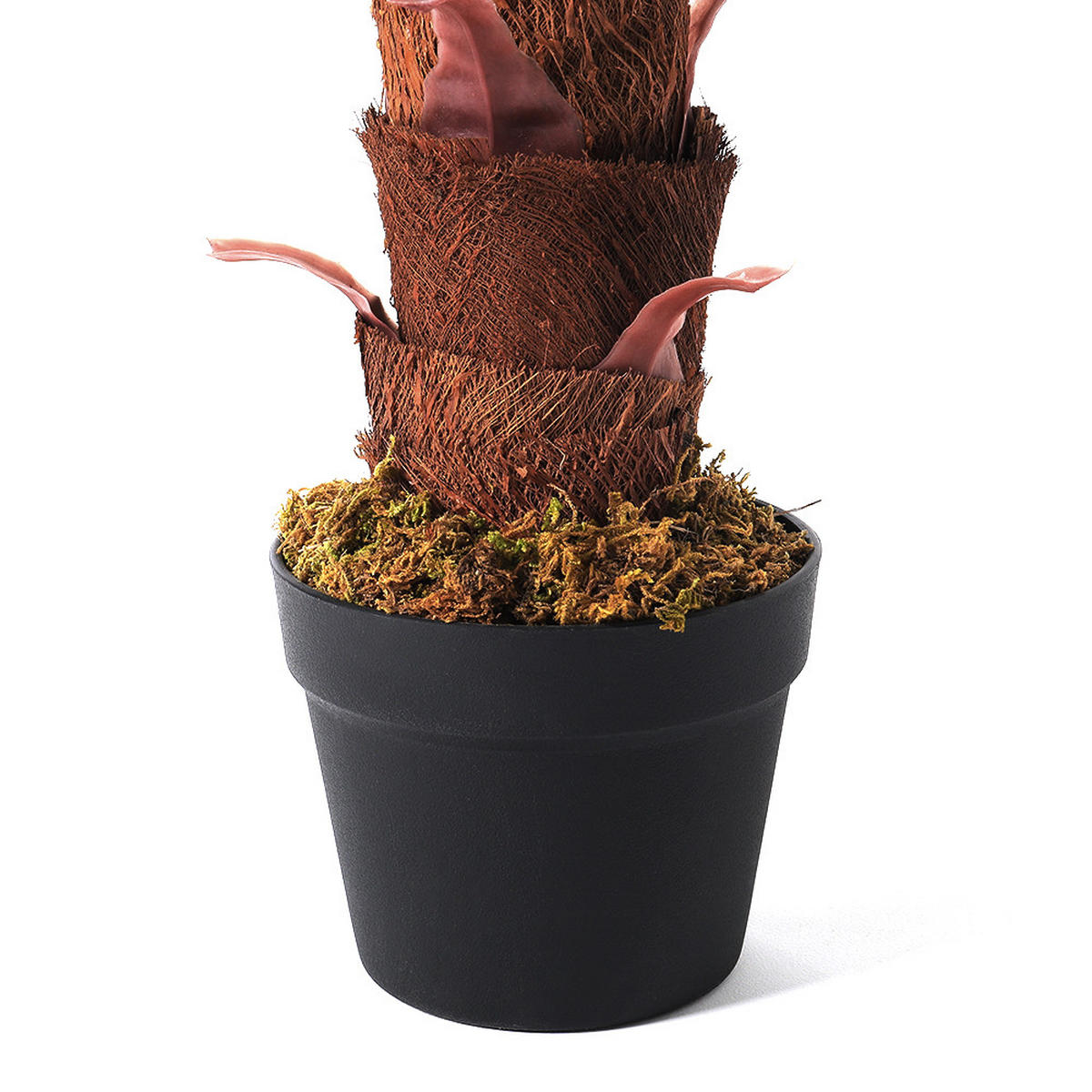 KUNSTPFLANZE 100 cm Hoch Palme mit Topf Kunststoff - Schwarz/Braun, Kunststoff (100cm) - Livingandhome
