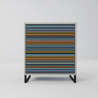 SIDEBOARD LINEOUT SPECTRUM, Grau, 57,5x42x67,5 cm, Schwarze Metall-Rahmenfüße - Multicolor/Schwarz, Holzwerkstoff/Metall (57.5/67.5/42cm) - SpaceRebels