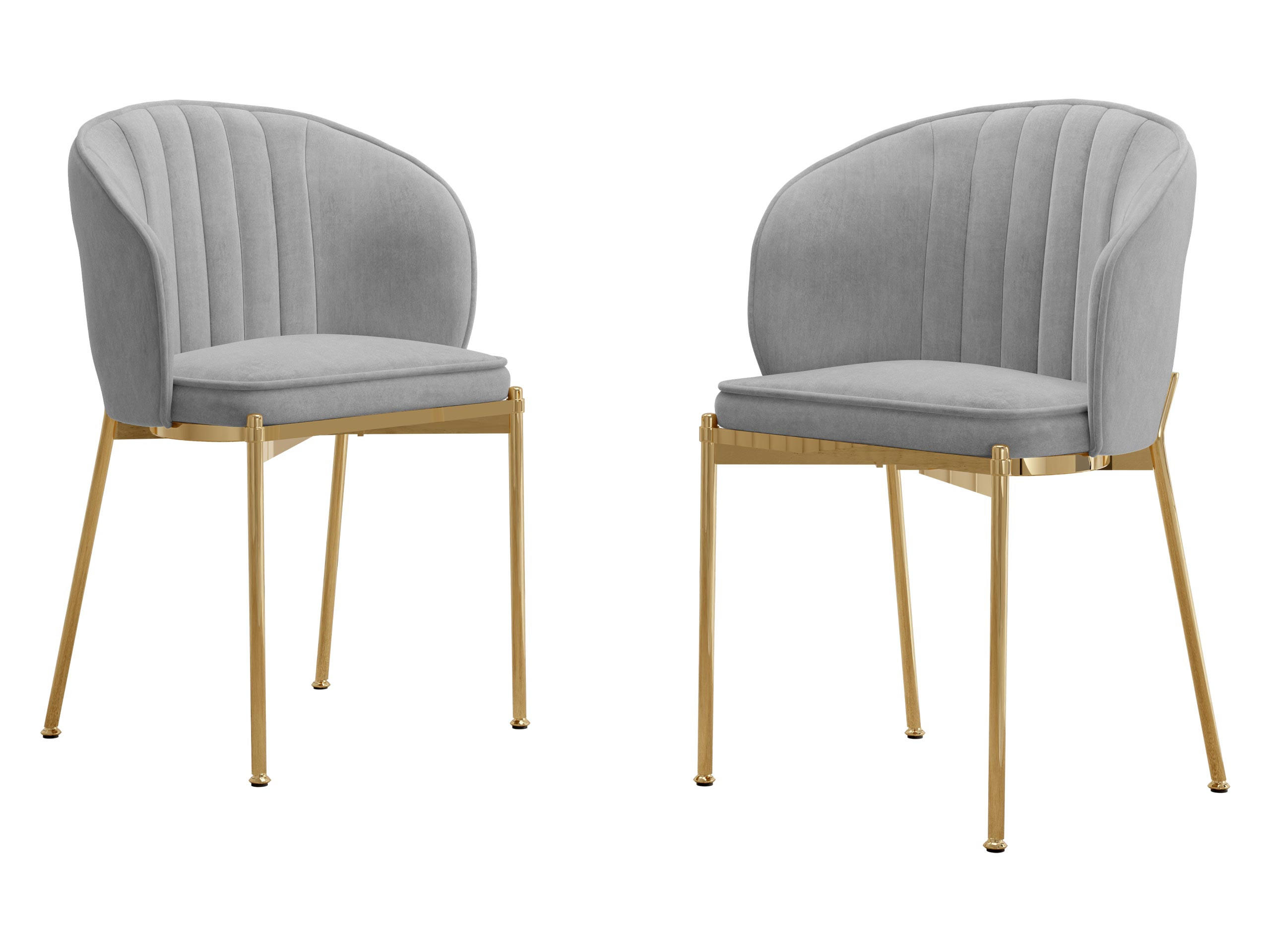 STUHL-SET Muz DC-1259/GL - Goldfarben/Grau, Textil/Metall (57/82/58cm) - MIRJAN24