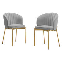 STUHL-SET Muz DC-1259/GL - Goldfarben/Grau, Textil/Metall (57/82/58cm) - MIRJAN24