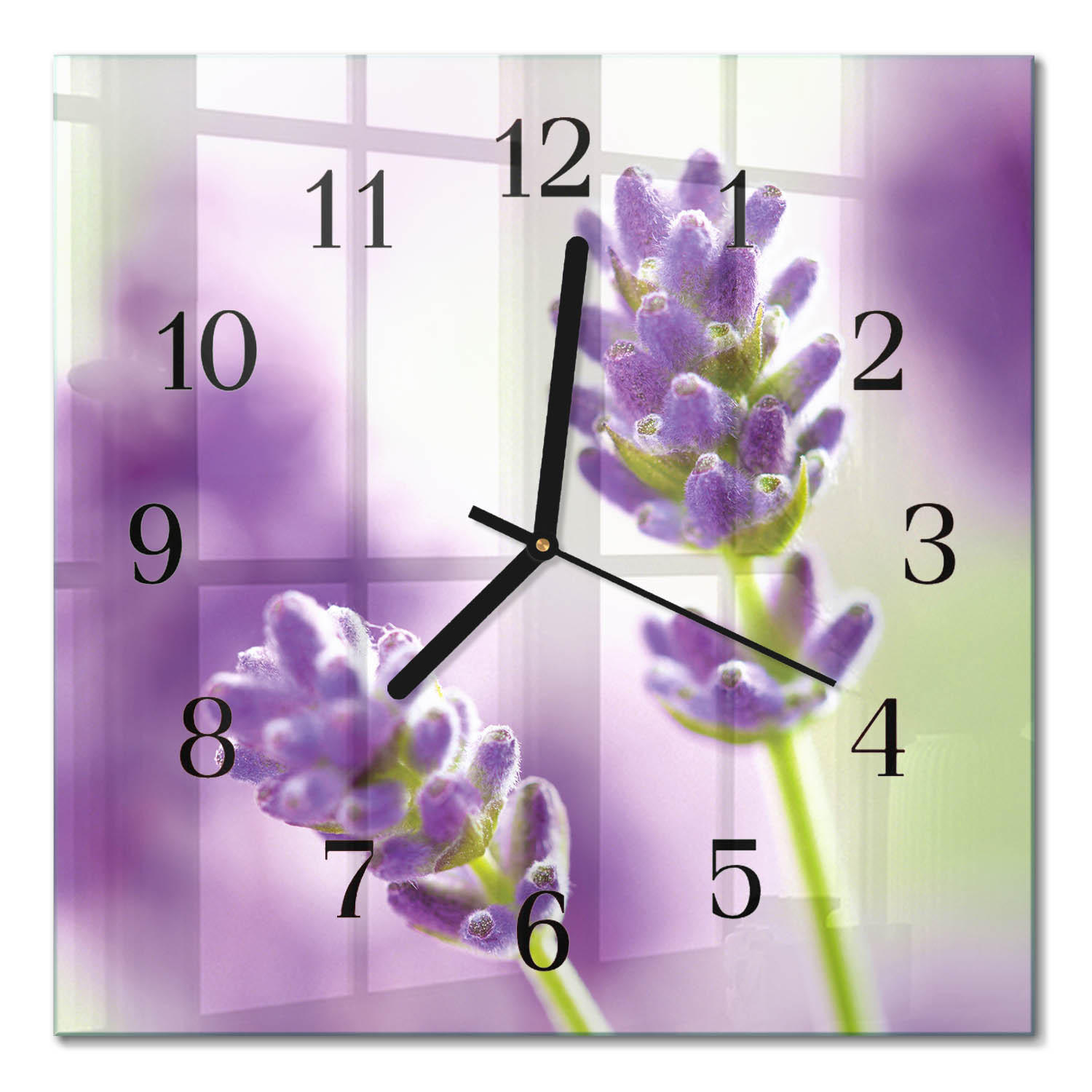 WANDUHR 30x30 cm - Lavendel - Lila, Glas (30/30/0.4cm) - TULUP